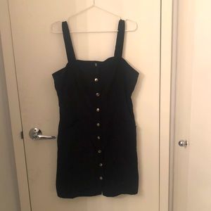 Black corduroy button up jumper w/ pockets